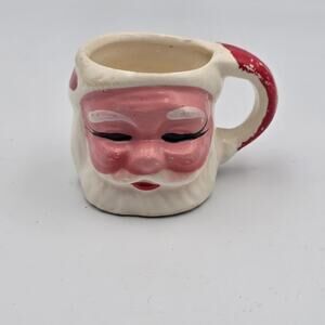 Vintage Christmas Santa Clause Mini Mug 1 3/4 Inches Tall